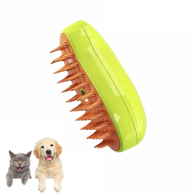 3-in-1 Self-cleaning Cat Steam Brush Dog Massage Comb Electric Spray Cat Hair Brushes for Massage Rechargeable Pet Grooming Comb