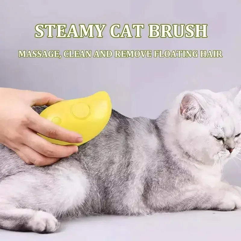 3-in-1 Self-cleaning Cat Steam Brush Dog Massage Comb Electric Spray Cat Hair Brushes for Massage Rechargeable Pet Grooming Comb